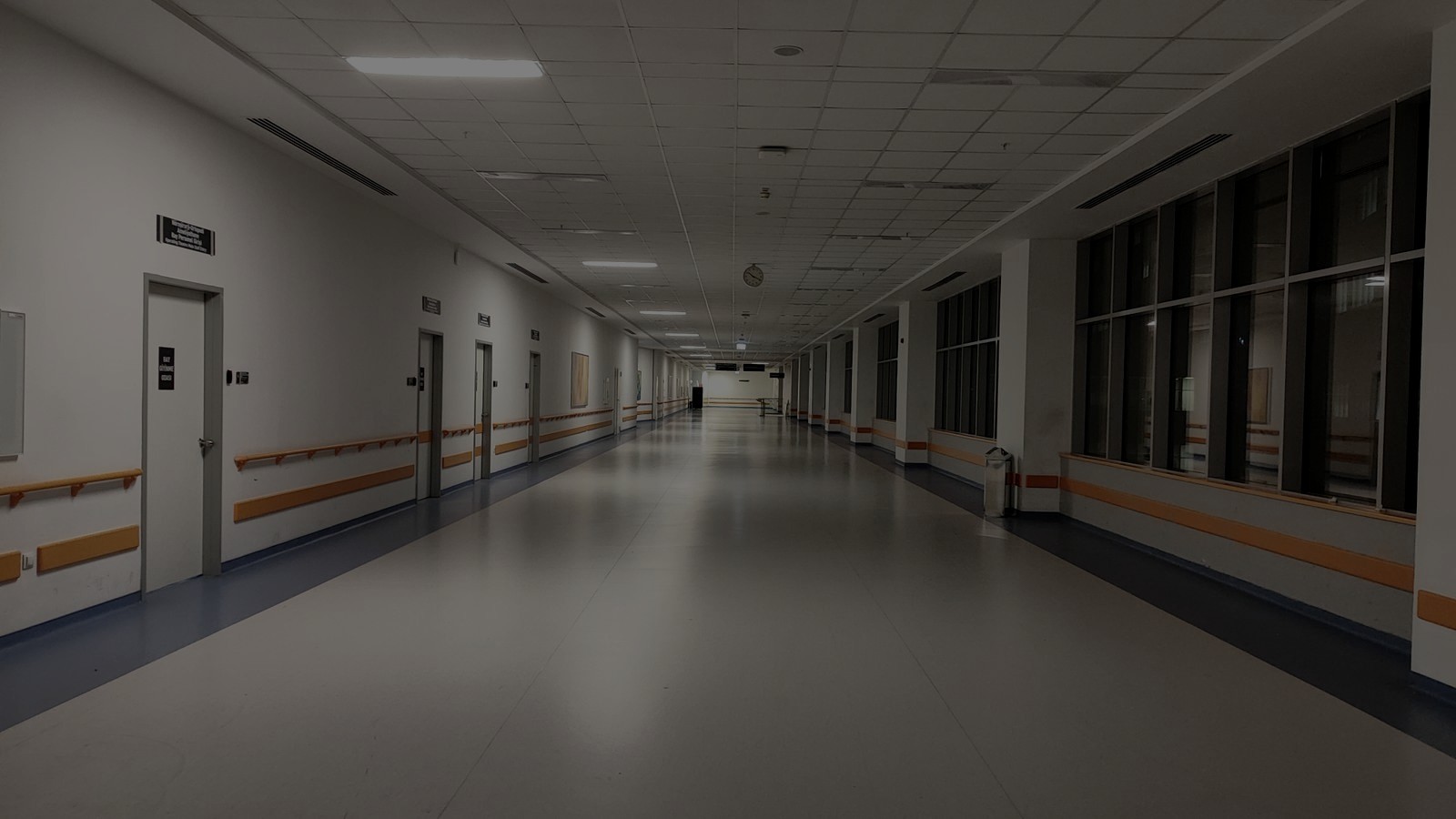 Modern hospital corridor